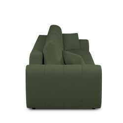 Canapé droit convertible GIORGIO 3 places tissu bouclette vert kaki
