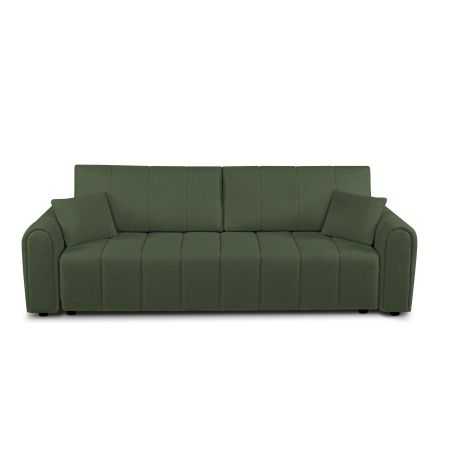 Canapé droit convertible GIORGIO 3 places tissu bouclette vert kaki