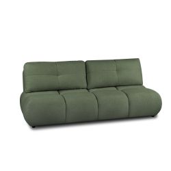 Canapé droit convertible TASCA 3 places tissu bouclette vert kaki