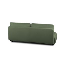 Canapé droit convertible TASCA 3 places tissu bouclette vert kaki