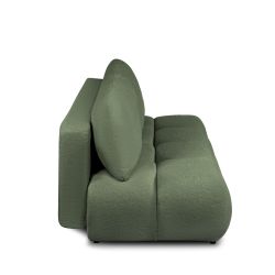Canapé droit convertible TASCA 3 places tissu bouclette vert kaki