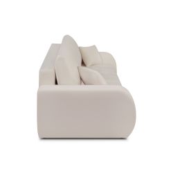 Canapé droit convertible BELEM 3 places tissu chenille grège