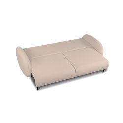 Canapé droit convertible CARINO 3 places tissu bouclette taupe