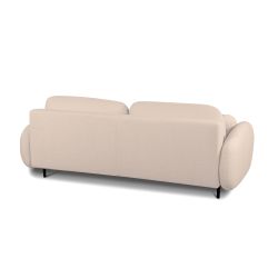 Canapé droit convertible CARINO 3 places tissu bouclette taupe
