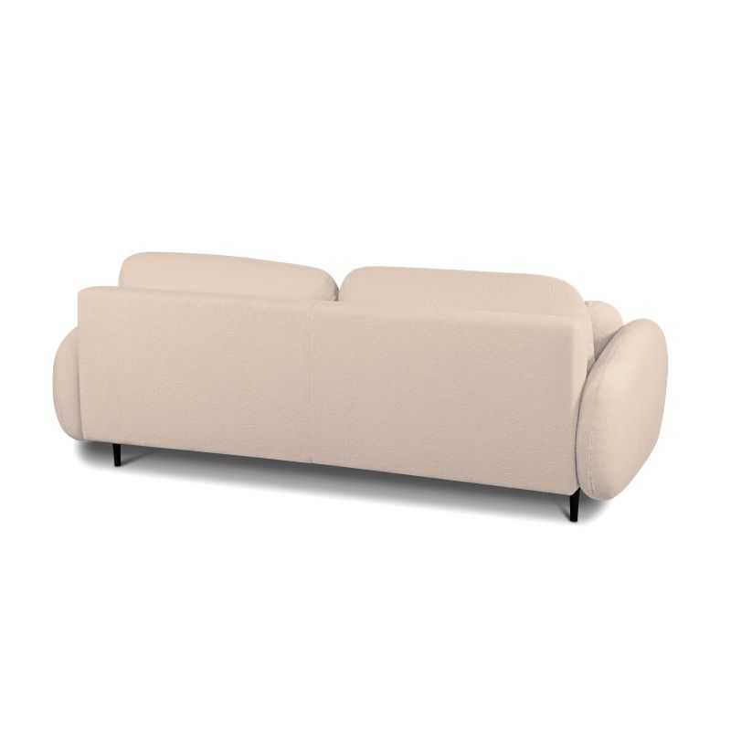 Canapé droit convertible CARINO 3 places tissu bouclette taupe