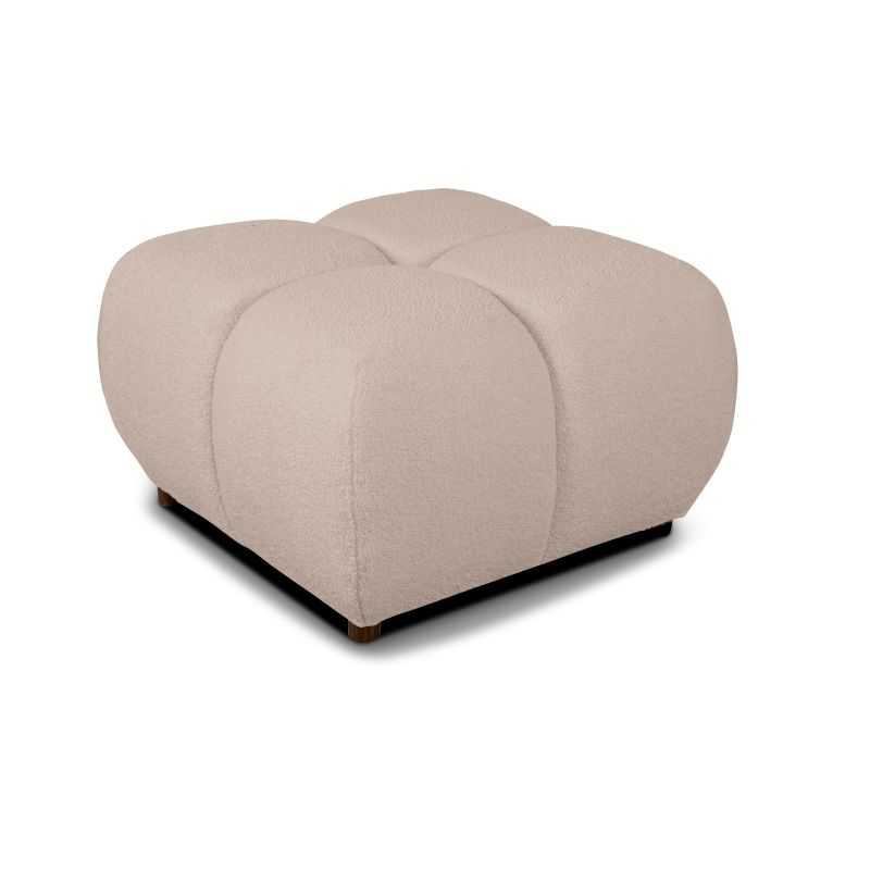 Pouf TASCA tissu bouclette taupe