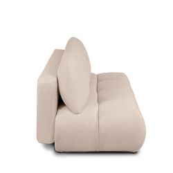 Canapé droit convertible TASCA 3 places tissu bouclette taupe