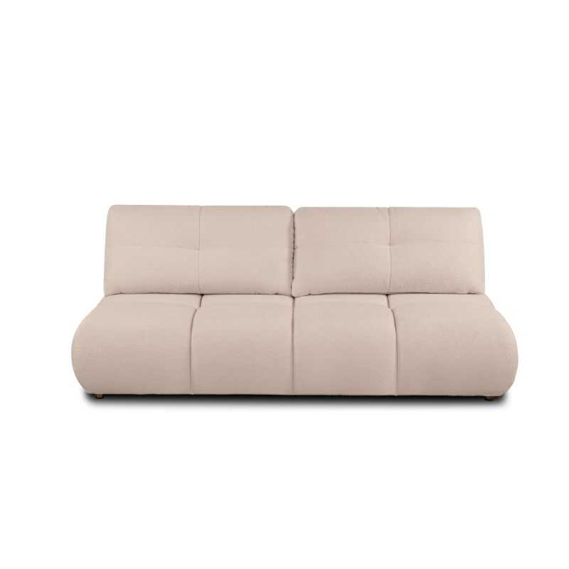 Canapé droit convertible TASCA 3 places tissu bouclette taupe