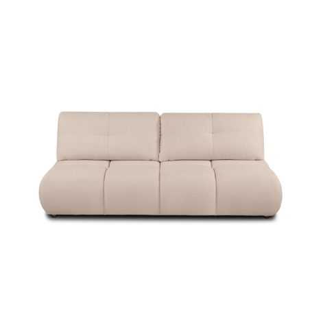 Canapé droit convertible TASCA 3 places tissu bouclette taupe