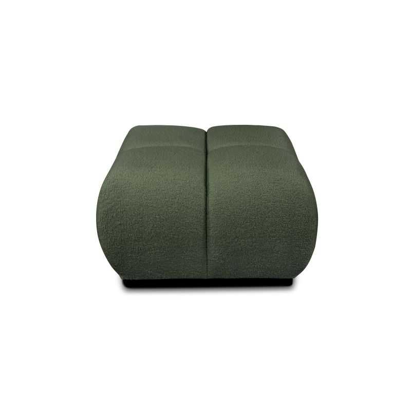 Pouf TASCA tissu bouclette vert kaki