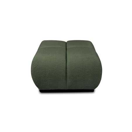 Pouf TASCA tissu bouclette vert kaki