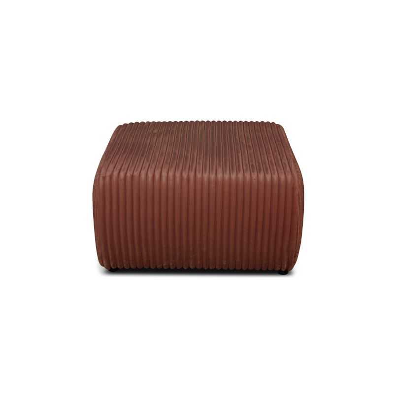 Pouf GLORIA velours côtelé terracotta