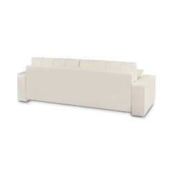 Canapé droit convertible BELEM 3 places tissu chenille écru