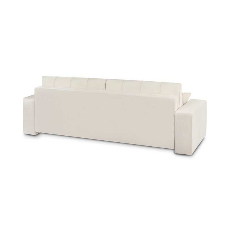 Canapé droit convertible BELEM 3 places tissu chenille écru