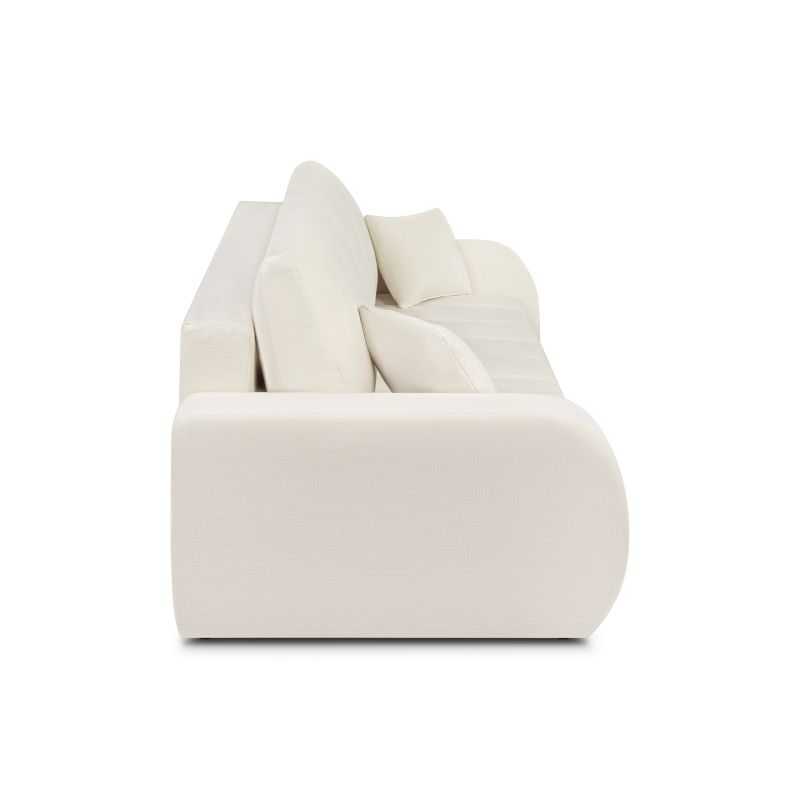 Canapé droit convertible BELEM 3 places tissu chenille écru