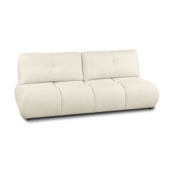 Canapé droit convertible TASCA 3 places tissu bouclette grège