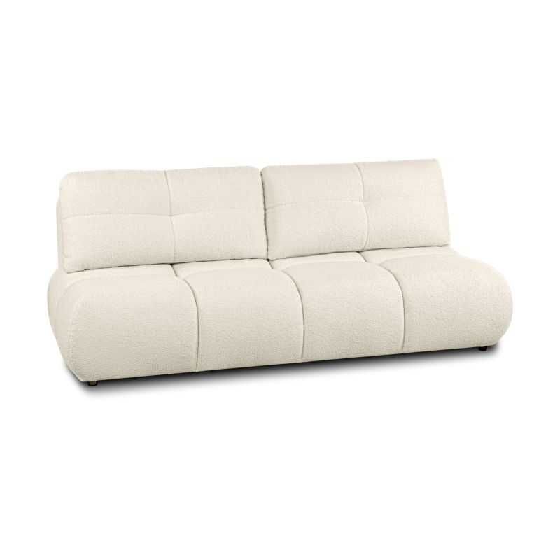 Canapé droit convertible TASCA 3 places tissu bouclette grège
