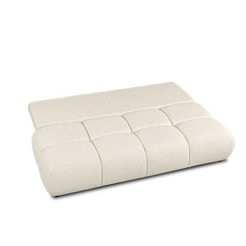 Canapé droit convertible TASCA 3 places tissu bouclette grège