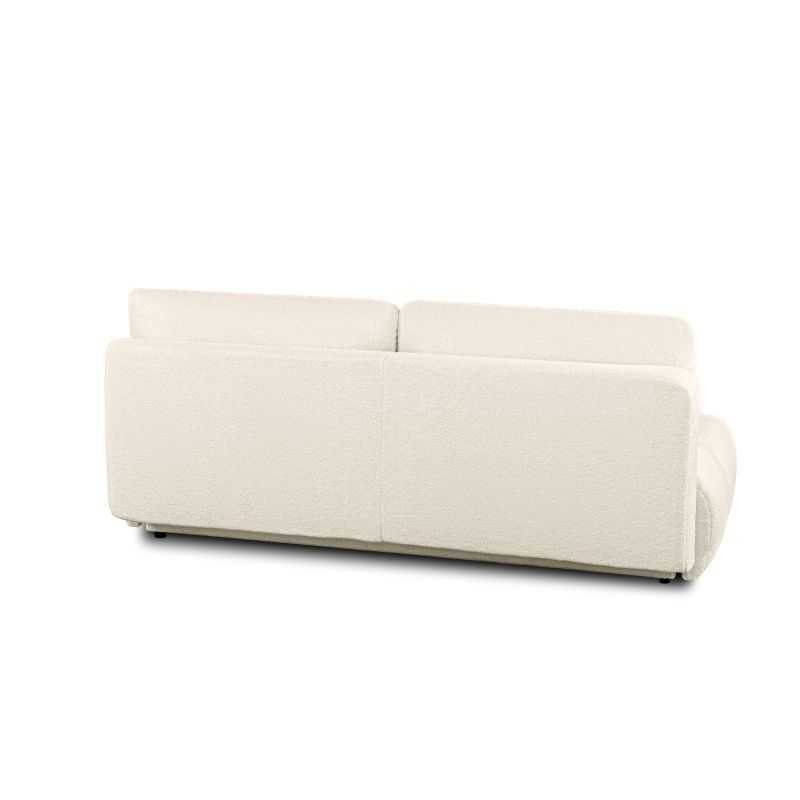 Canapé droit convertible TASCA 3 places tissu bouclette grège