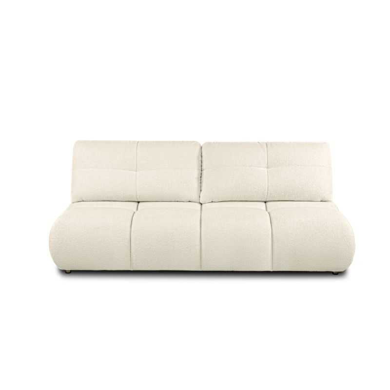 Canapé droit convertible TASCA 3 places tissu bouclette grège