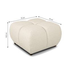 Pouf TASCA tissu bouclette grège
