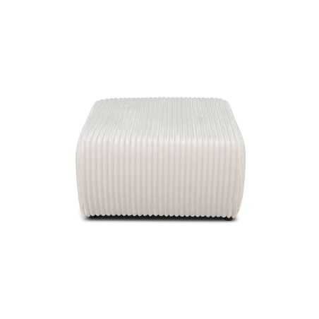 Pouf GLORIA fixe velours côtelé écru