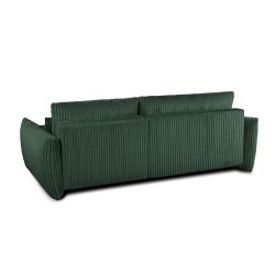 Canapé d'angle convertible et réversible GLORIA 4 places velours côtelé vert kaki