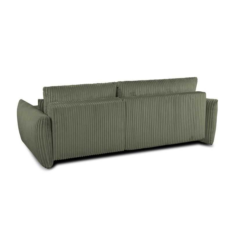 Canapé d'angle convertible et réversible GLORIA 4 places velours côtelé vert sauge