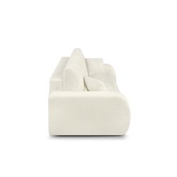 Canapé droit convertible BELEM 3 places tissu bouclette écru