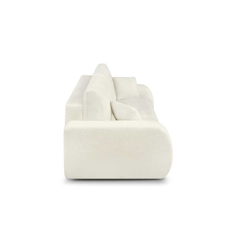Canapé droit convertible BELEM 3 places tissu bouclette écru