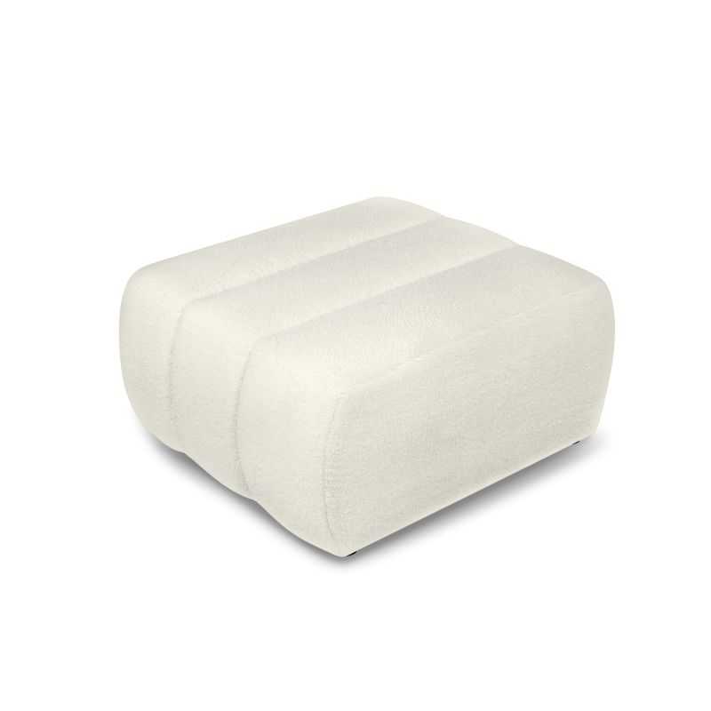Pouf BELEM tissu bouclette écru