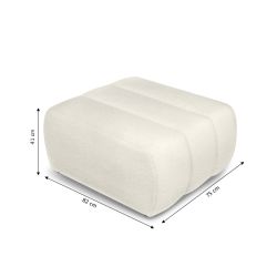 Pouf BELEM tissu bouclette écru