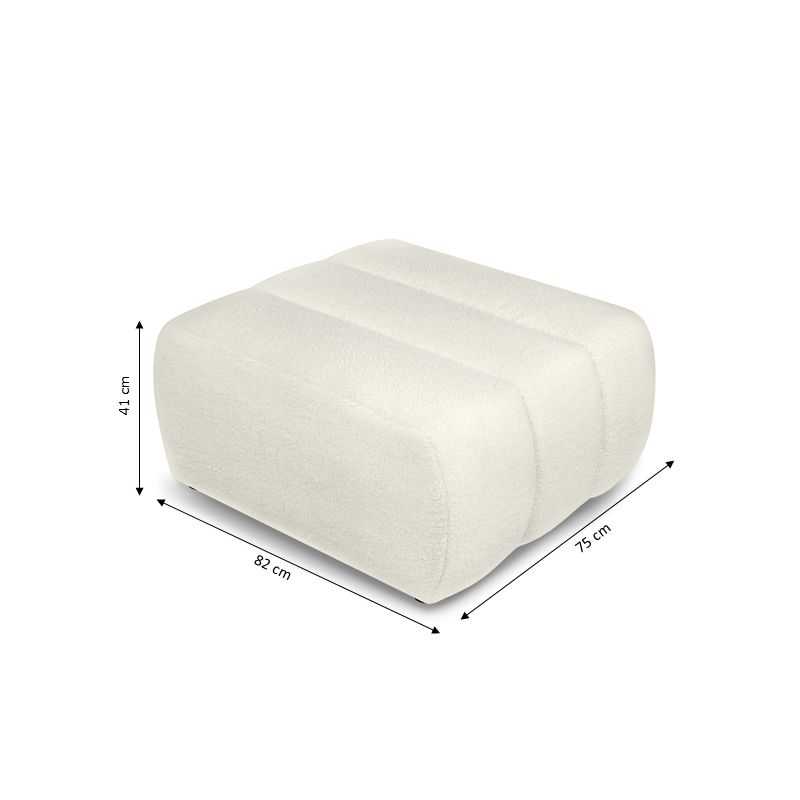 Pouf BELEM tissu bouclette écru