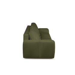 Canapé droit convertible SORELLA 3 places tissu chenille vert kaki