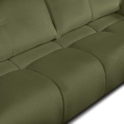 Canapé droit convertible SORELLA 3 places tissu chenille vert kaki