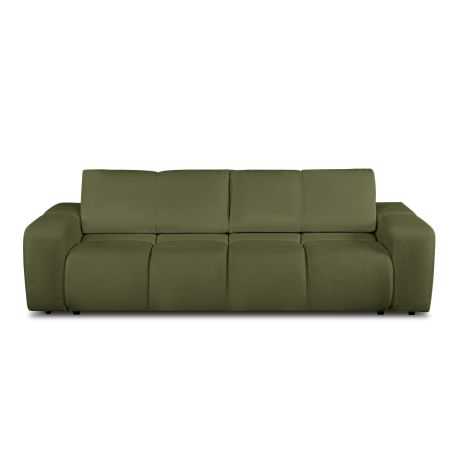 Canapé droit convertible SORELLA 3 places tissu chenille vert kaki