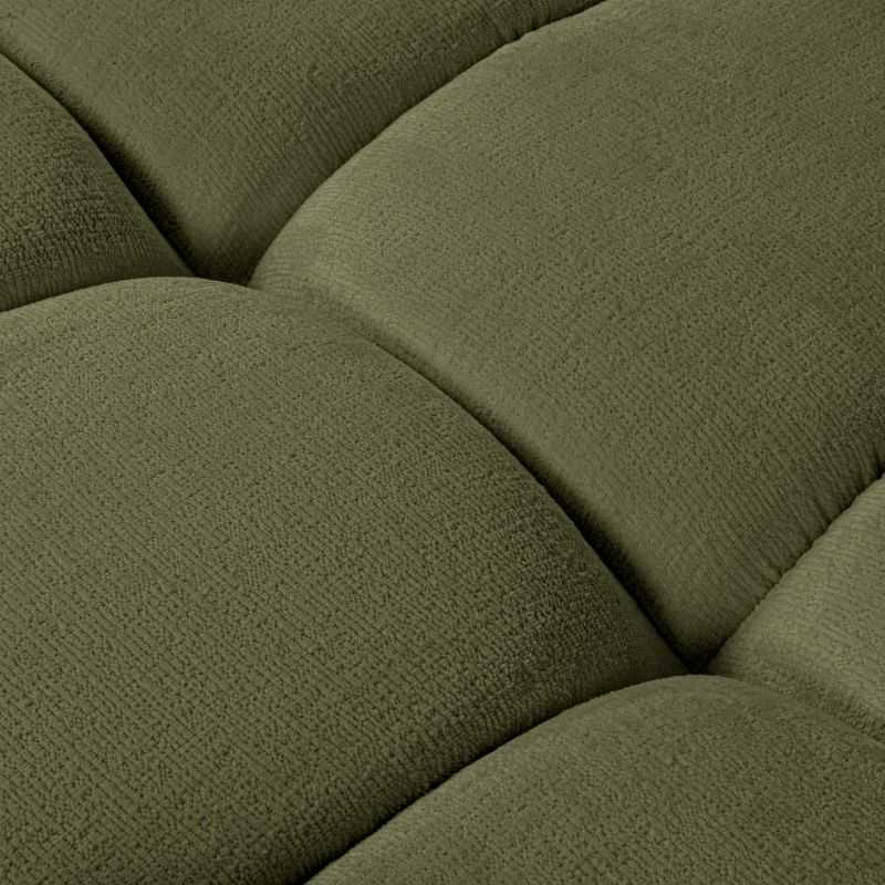 Canapé panoramique convertible SORELLA 6 places tissu chenille vert kaki