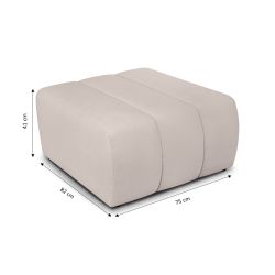Pouf BELEM tissu chenille grège
