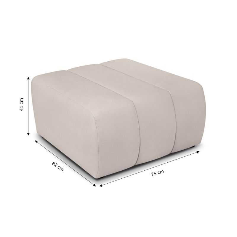 Pouf BELEM tissu chenille grège