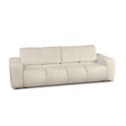 Canapé droit convertible SORELLA 3 places tissu chenille grège