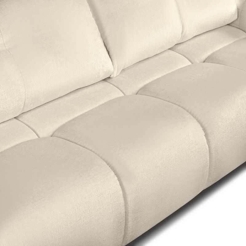 Canapé droit convertible SORELLA 3 places tissu chenille grège