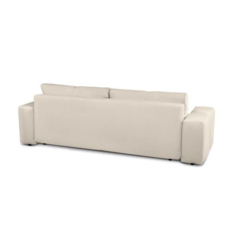Canapé droit convertible SORELLA 3 places tissu chenille grège