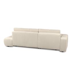 Canapé d'angle gauche convertible SORELLA 4 places tissu chenille grège