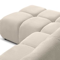 Canapé d'angle gauche convertible SORELLA 4 places tissu chenille grège