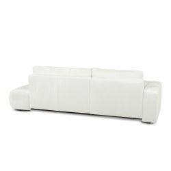 Canapé d'angle gauche convertible SORELLA 4 places tissu chenille écru