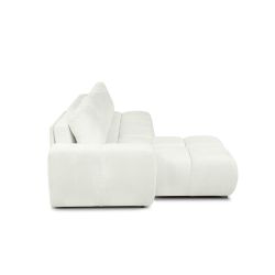 Canapé d'angle gauche convertible SORELLA 4 places tissu chenille écru