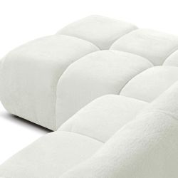 Canapé d'angle gauche convertible SORELLA 4 places tissu chenille écru