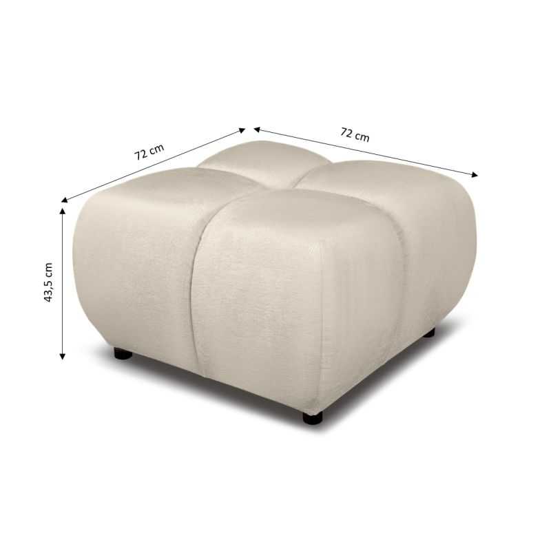 Pouf SORELLA tissu chenille grège