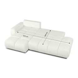 Canapé d'angle gauche convertible SORELLA 4 places tissu chenille écru