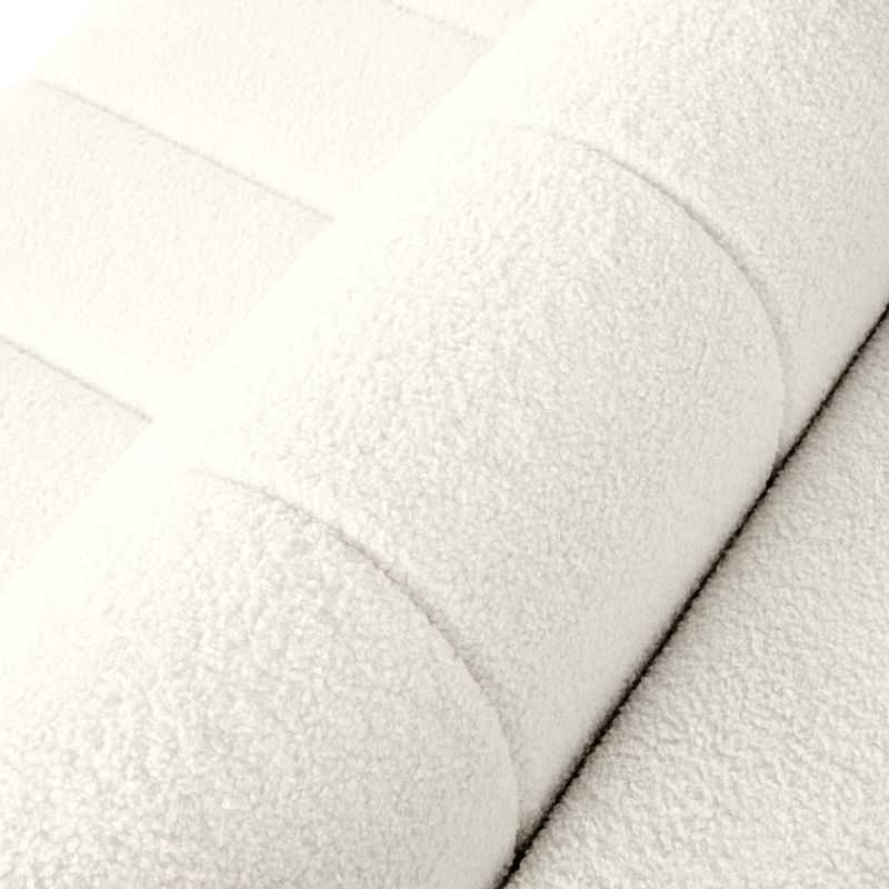 Canapé d'angle gauche convertible BELEM 4/5 places tissu bouclette écru